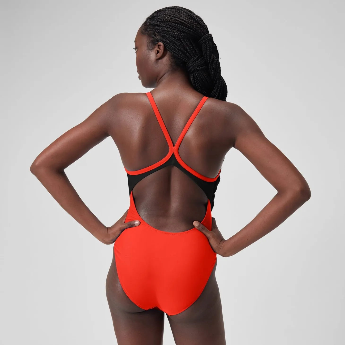 Women's Colourblock Racerback Swimsuit Red