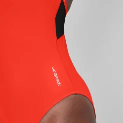 Women's Colourblock Racerback Swimsuit Red