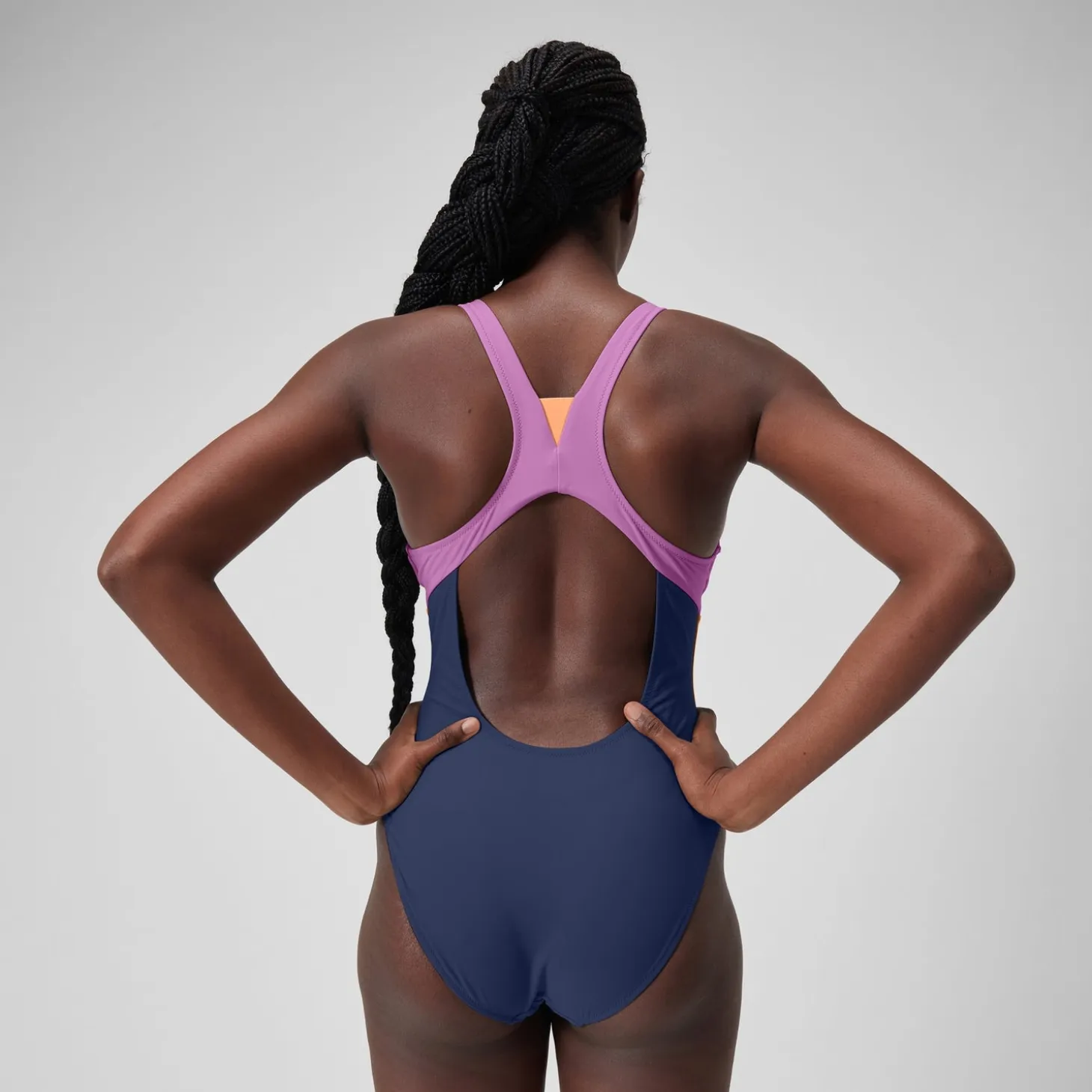Women's Colourblock Zip Swimsuit Blue