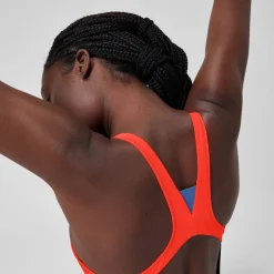 Women's Colourblock Zip Swimsuit Black/Red
