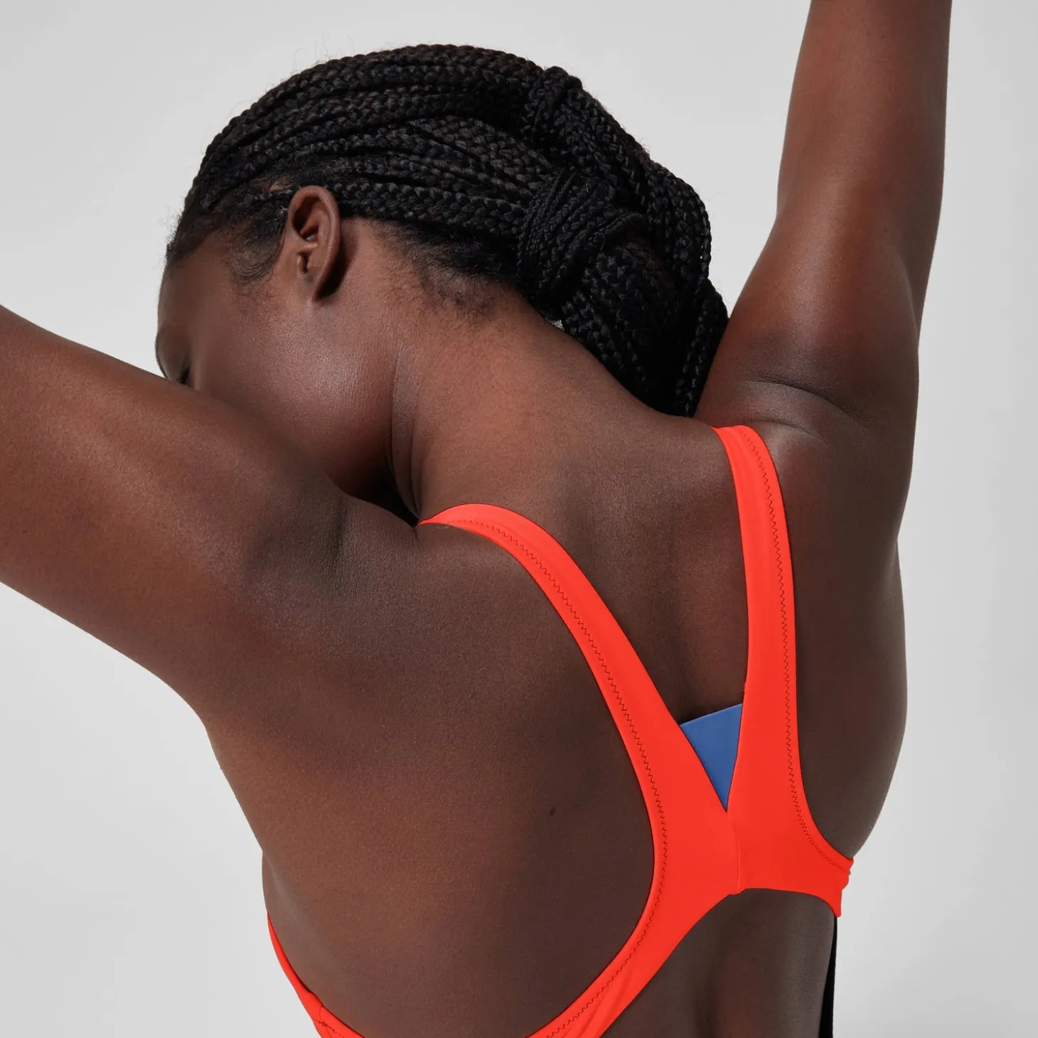 Women's Colourblock Zip Swimsuit Black/Red