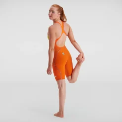 Women's Fastskin LZR Pure Intent Openback Kneeskin Orange/Yellow