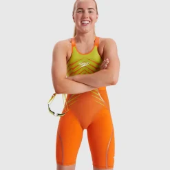 Women's Fastskin LZR Pure Intent Openback Kneeskin Orange/Yellow