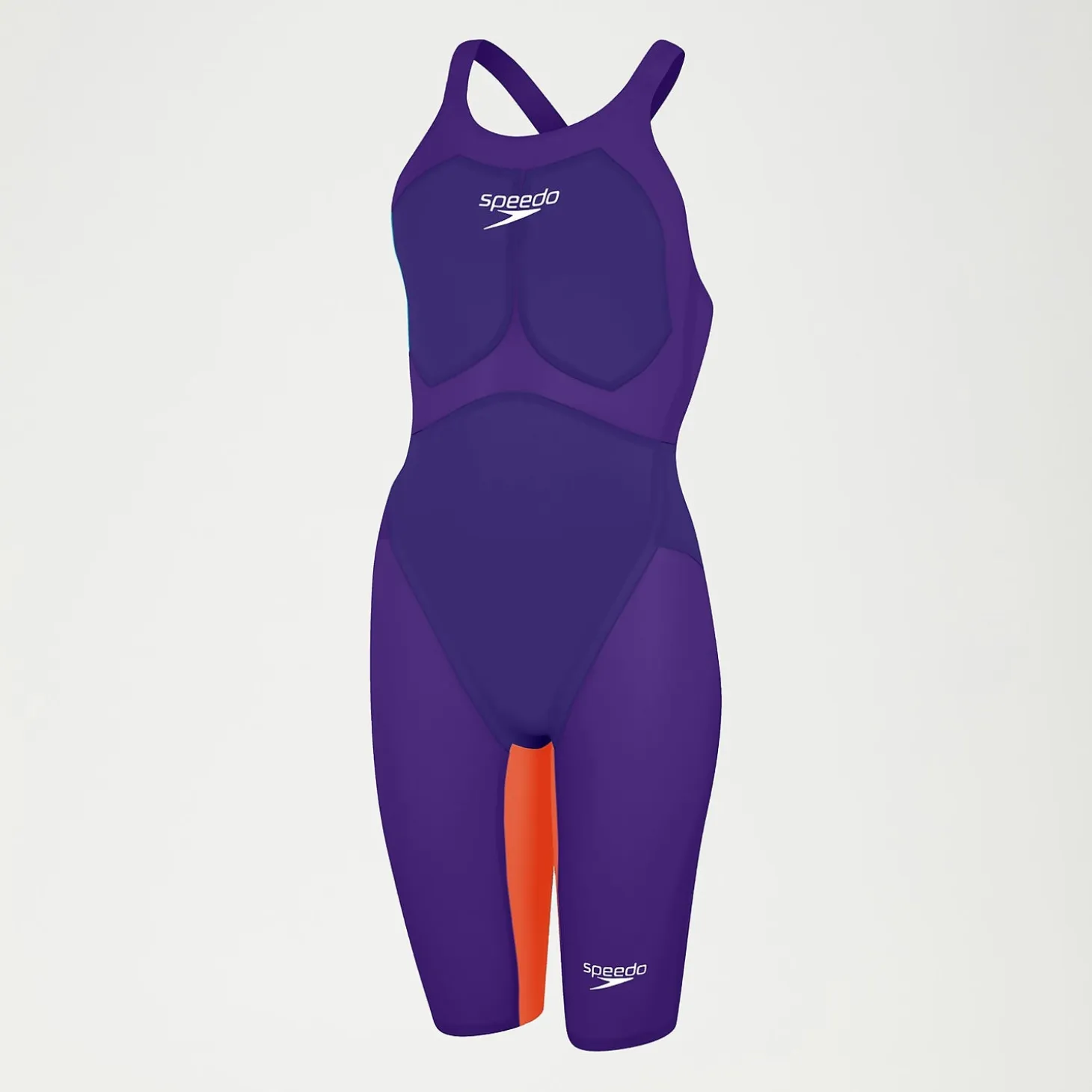 Womens Fastskin LZR Pure Valor Openback Kneeskin Violet/Orange