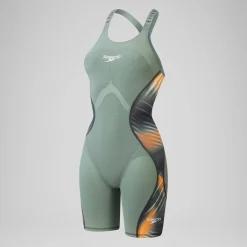Women's Fastskin LZR Pure Intent 2.0 Openback Kneeskin Green/Orange