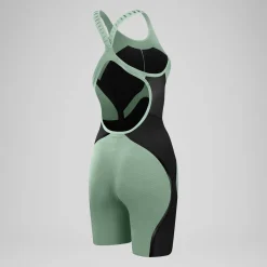Women's Fastskin LZR Pure Intent 2.0 Openback Kneeskin Green/Black