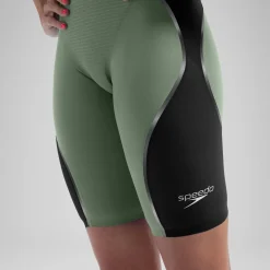 Women's Fastskin LZR Pure Intent 2.0 Openback Kneeskin Green/Black