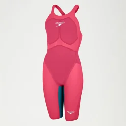 Womens Fastskin LZR Pure Valor Openback Kneeskin Red/Teal