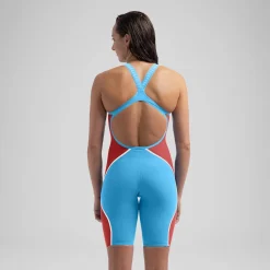 Women's Fastskin LZR Pure Intent 2.0 Openback Kneeskin Blue/Red