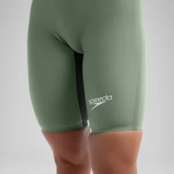 Women's Fastskin LZR Pure Valor 2.0 Openback Kneeskin Green/Black