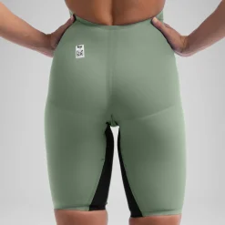 Women's Fastskin LZR Pure Valor 2.0 Openback Kneeskin Green/Black