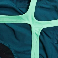 Women's Flex Band Swimsuit with Swim Bra Teal/Green