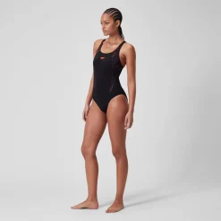 Women's HyperBoom Splice Muscleback Swimsuit Black/Purple