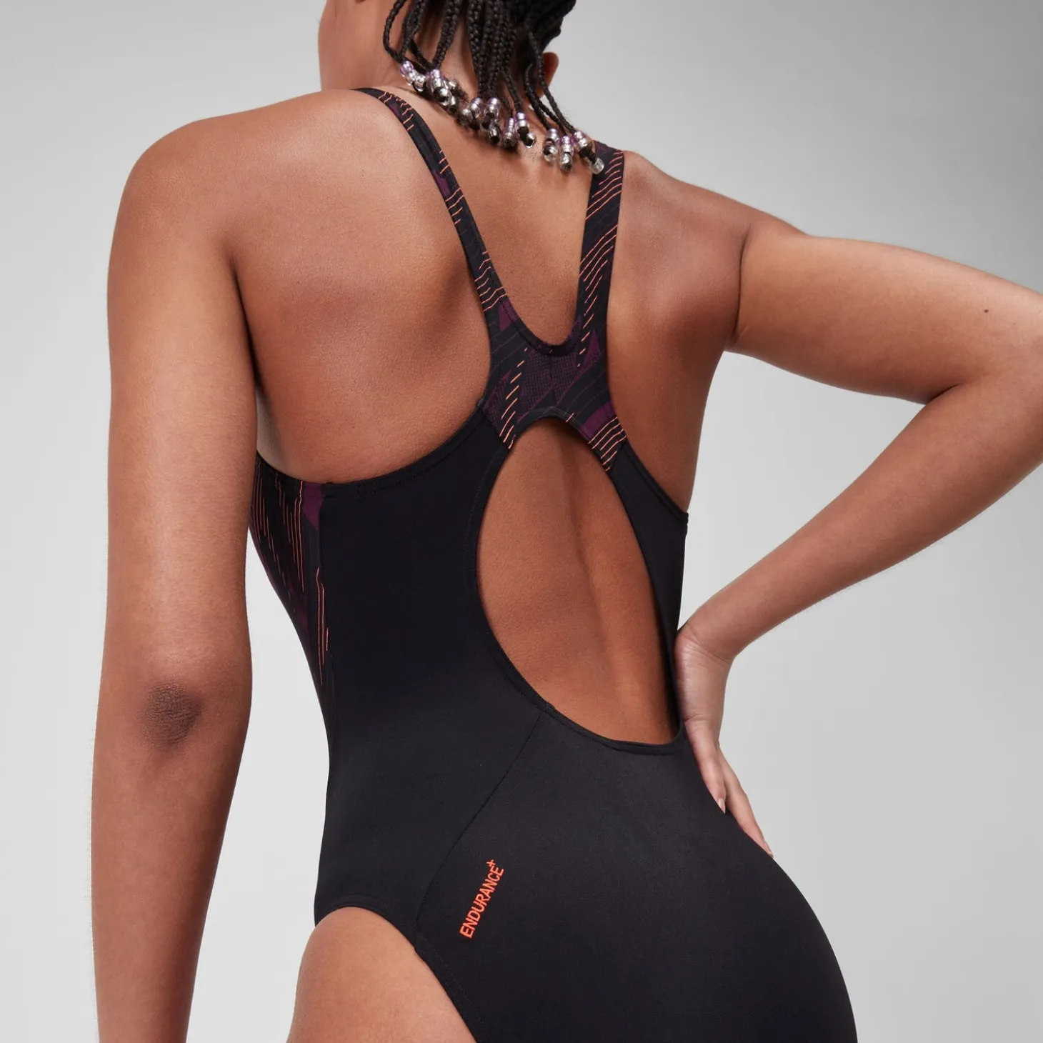 Women's HyperBoom Splice Muscleback Swimsuit Black/Purple
