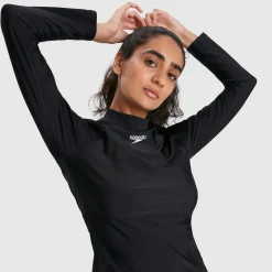 Women's Long Sleeved Sun Protection Top Black/White