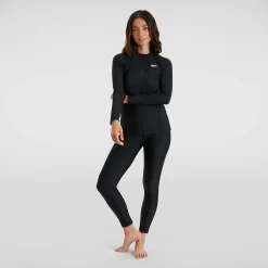 Women's Long Sleeved Zip Sun Protection Top Black