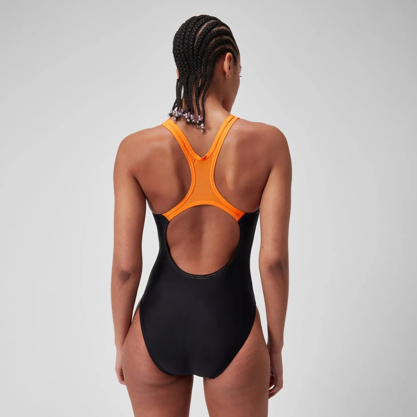 Women's Medley Logo Swimsuit Black/Orange