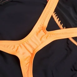 Women's Medley Logo Swimsuit Black/Orange