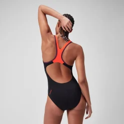 Women's Placement Laneback Swimsuit Black/Red