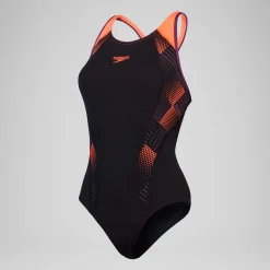 Women's Placement Laneback Swimsuit Black/Red