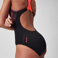 Women's Placement Laneback Swimsuit Black/Red