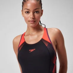 Women's Placement Laneback Swimsuit Black/Red
