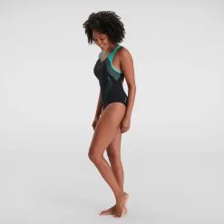 Women's Placement Laneback Swimsuit Black/Blue