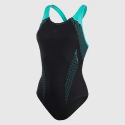 Women's Placement Laneback Swimsuit Black/Blue