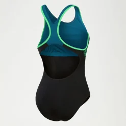 Women's Placement Laneback Swimsuit Black/Teal