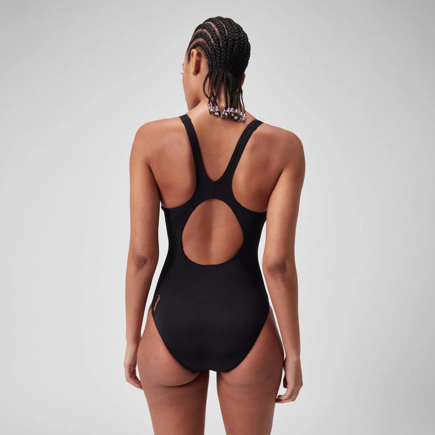Women's Placement Muscleback Swimsuit Black/Purple