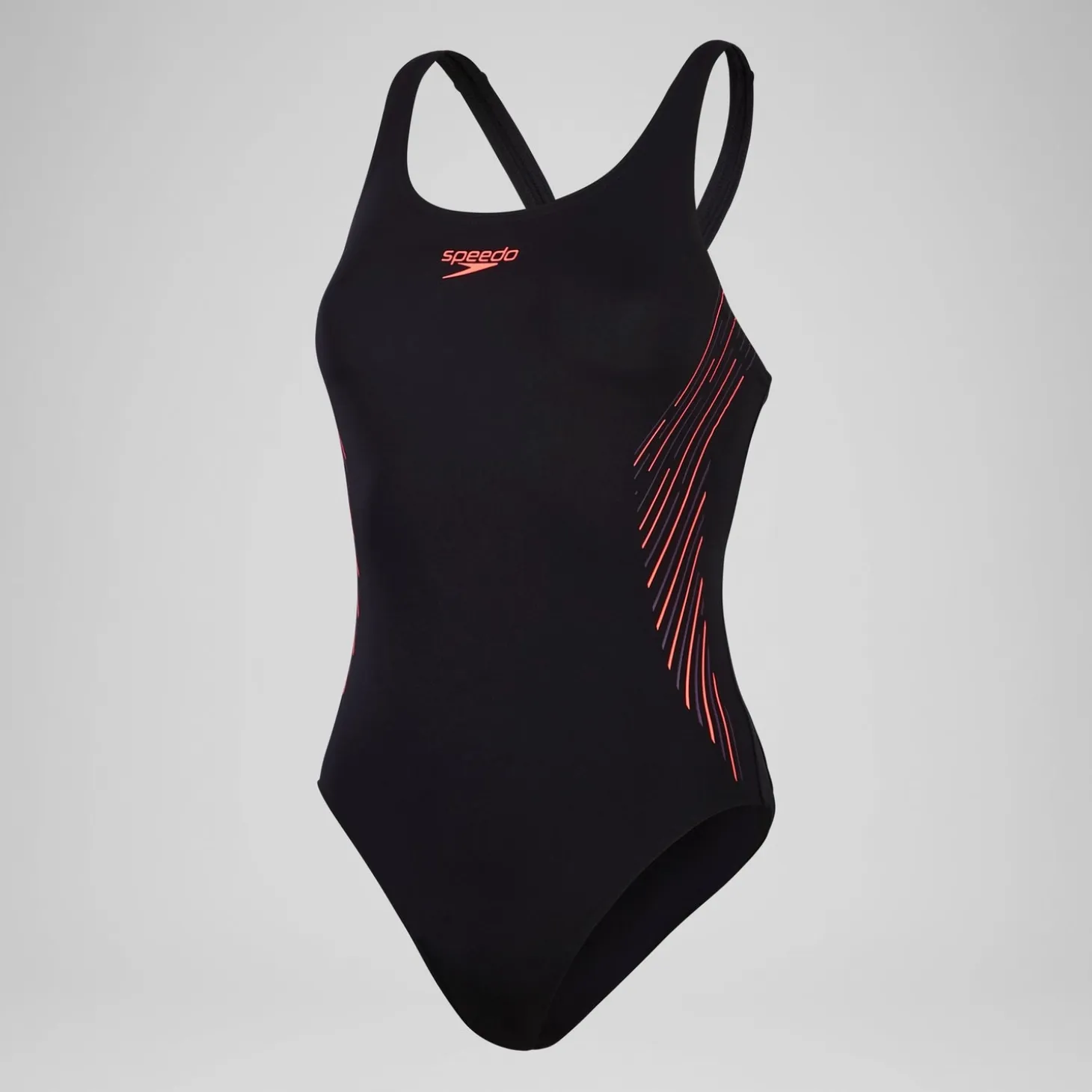 Women's Placement Muscleback Swimsuit Black/Purple