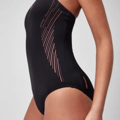 Women's Placement Muscleback Swimsuit Black/Purple