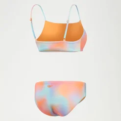 Women's Printed Adjustable Thinstrap Bikini Blue/Orange