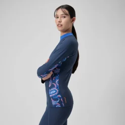Women's Printed Long Sleeve Rash Top Navy
