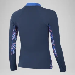 Women's Printed Long Sleeve Rash Top Navy