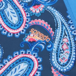 Women's Printed Long Sleeve Swim Tee Navy/Blue