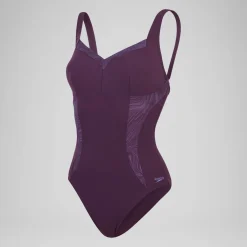 Women's Shaping Printed LunaElustre Swimsuit Purple