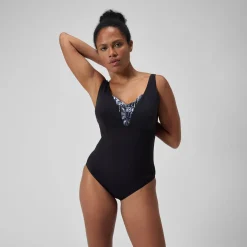 Women's Shaping Printed OpusGem DD+ Swimsuit Black/Grey