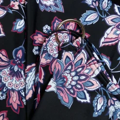 Women's Shaping Printed Strappy Swimsuit Black/Purple