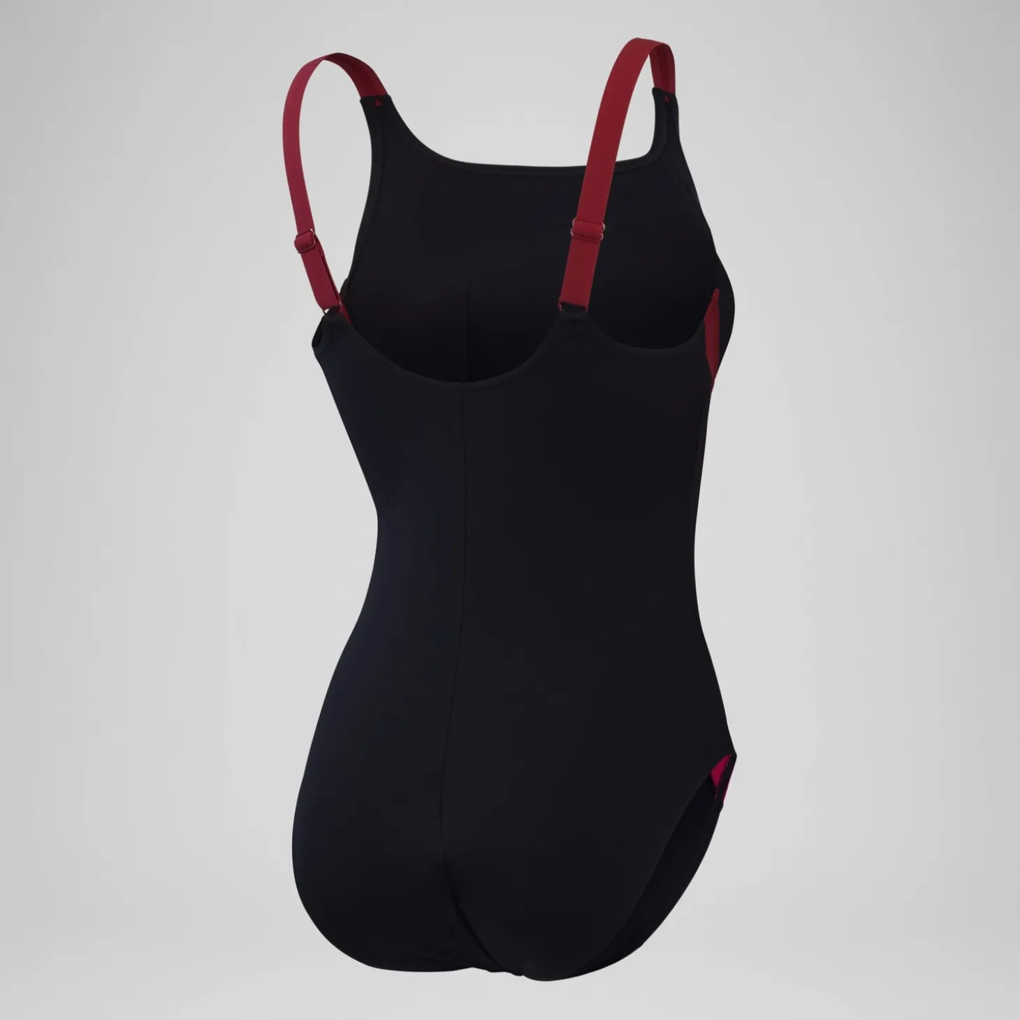 Women's Shaping Solid Splice Swimsuit Black/Purple