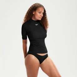 Women's Short Sleeve Rash Top Black
