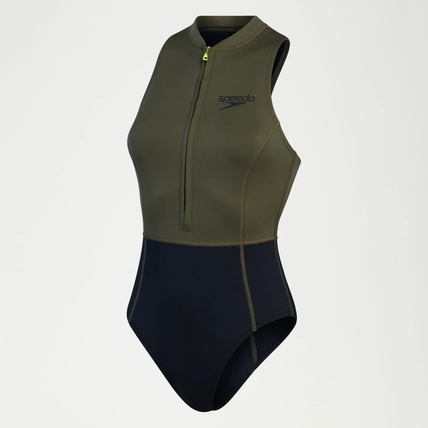 Women's Sleeveless Thermal Swimsuit Black/Green