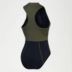 Women's Sleeveless Thermal Swimsuit Black/Green