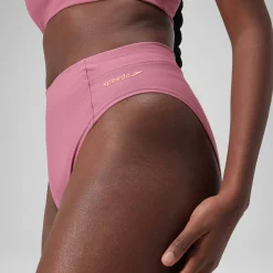 Women's Solid High Waisted Bikini Bottom Pink