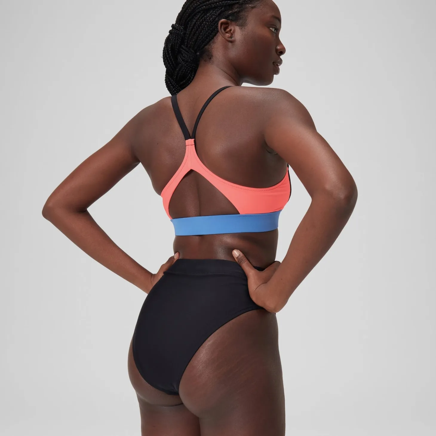 Women's Solid High Waisted Bikini Bottom Dark Grey