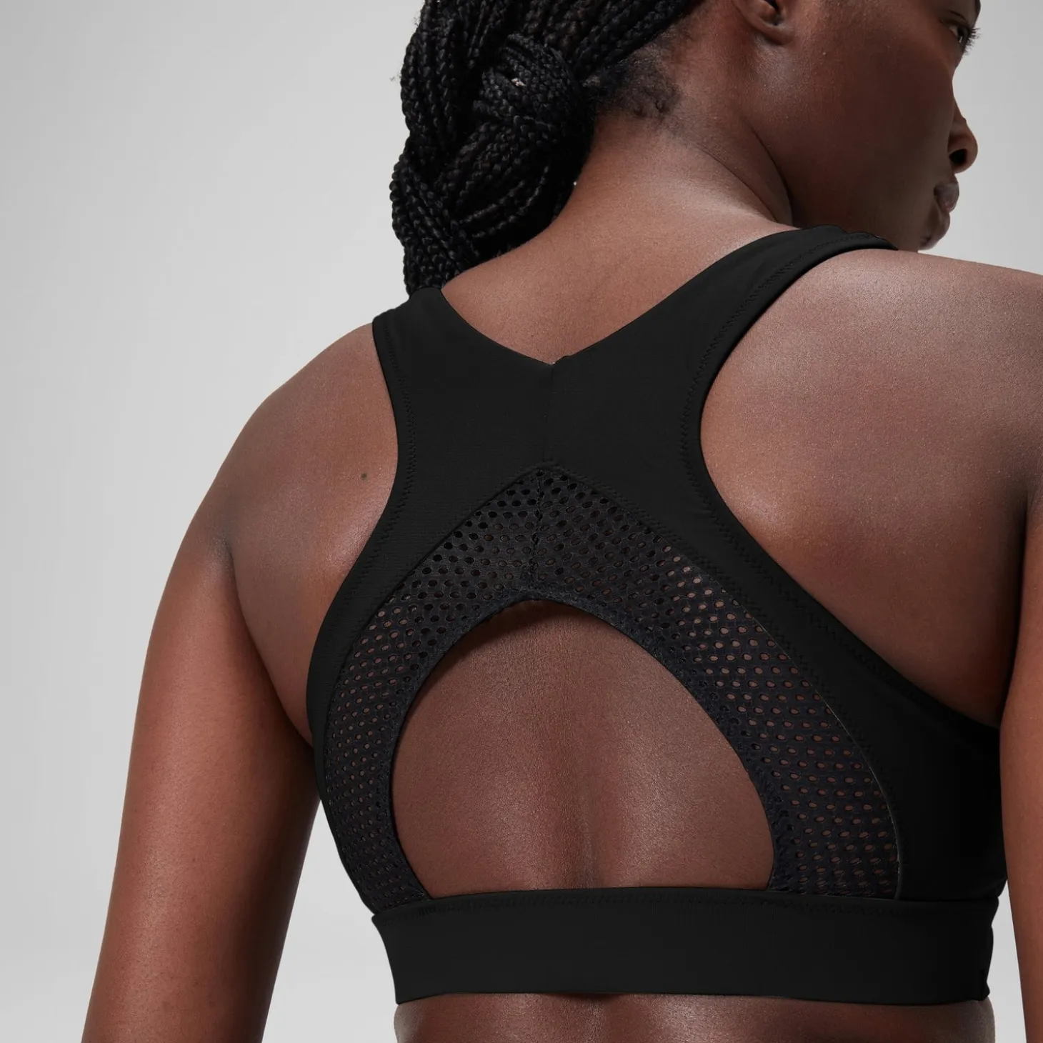 Women's Solid Highneck Crop Top Dark Grey
