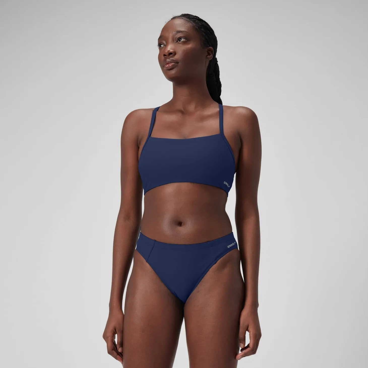 Women's Solid Racerback Bikini Top Blue
