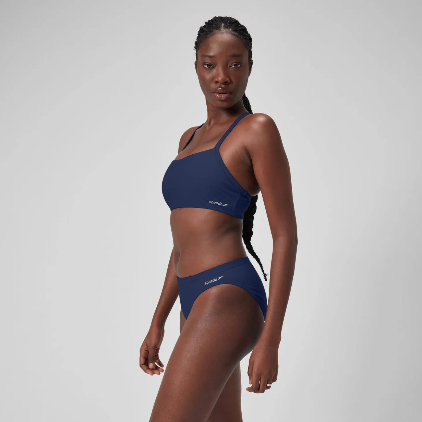 Women's Solid Racerback Bikini Top Blue