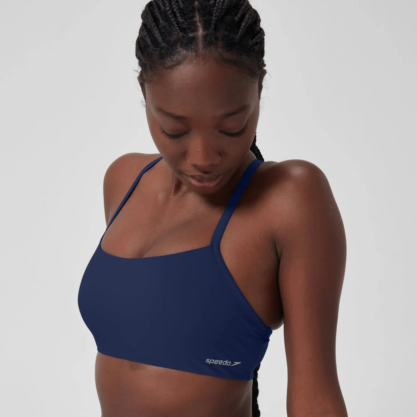 Women's Solid Racerback Bikini Top Blue