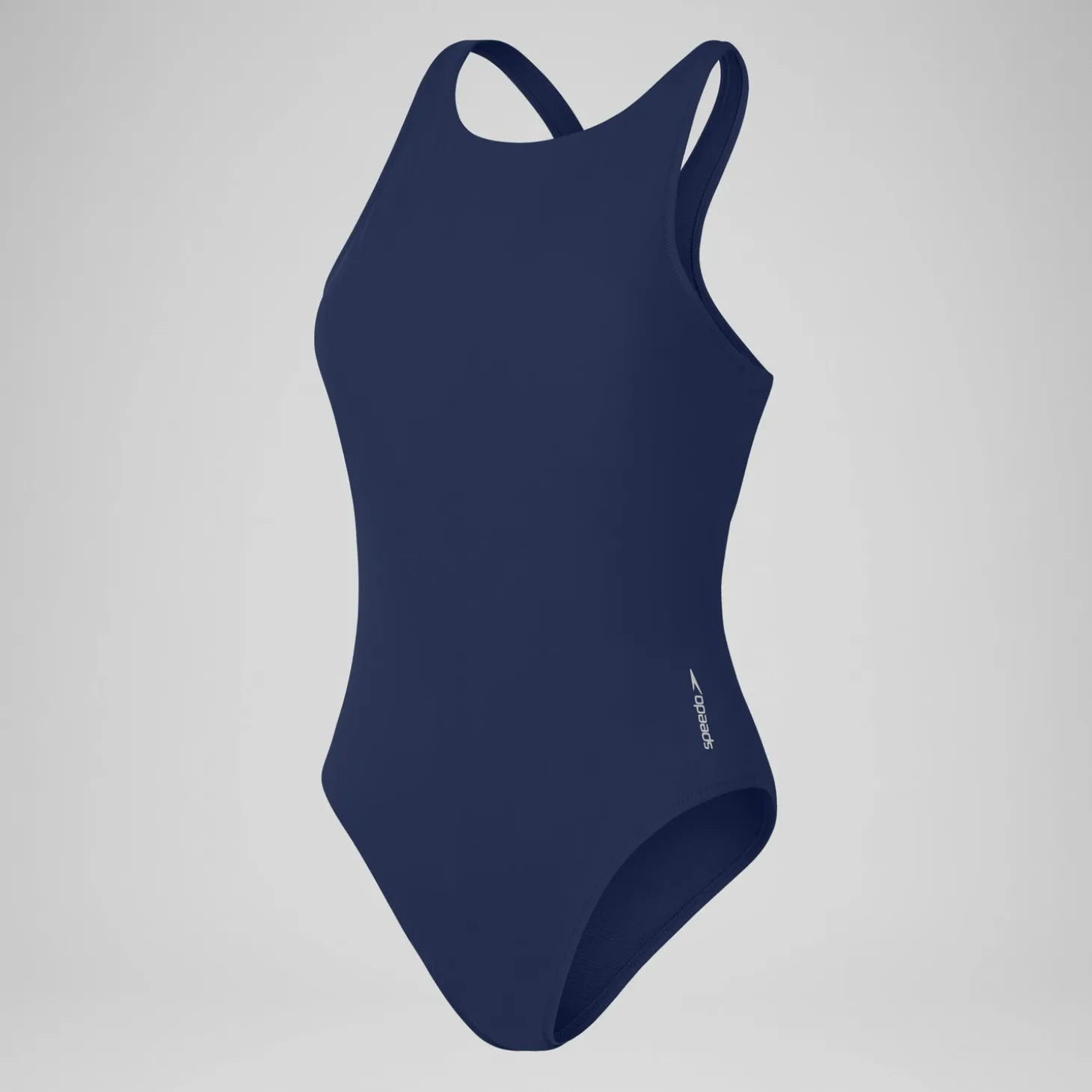 Women's Solid Scoop with Mesh Swimsuit Blue